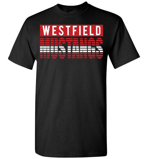 Westfield High School Mustangs Black Unisex T-shirt 32