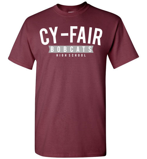 Cy-Fair High School Bobcats Maroon Unisex T-shirt 21