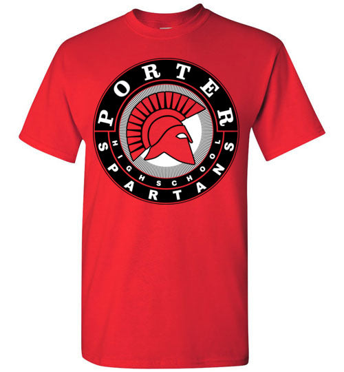 Porter High School Spartans Red Unisex T-shirt 02