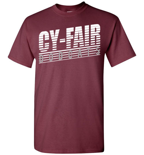 Cy-Fair High School Bobcats Maroon Unisex T-shirt 32