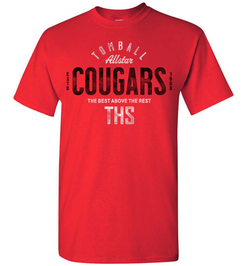 Tomball High School Cougars Red Unisex T-shirt 40