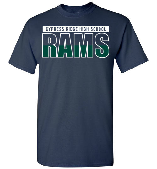 Cypress Ridge High School Rams Navy Unisex T-shirt 25