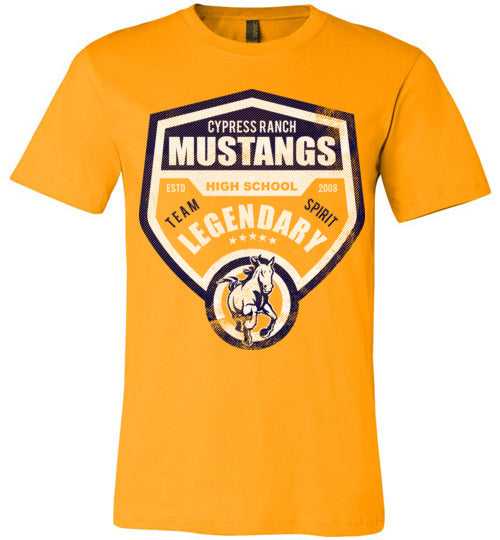 Cypress Ranch Mustangs Premium Gold T-shirt - Design 14