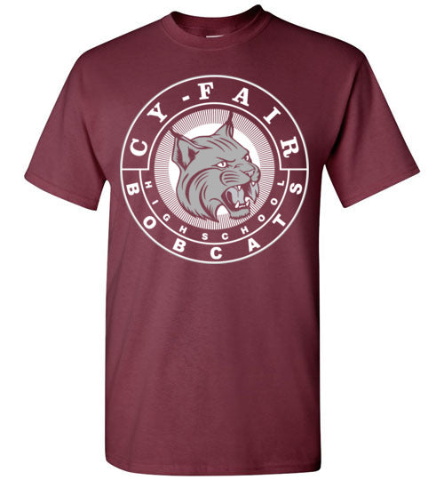 Cy-Fair High School Bobcats Maroon Unisex T-shirt 02