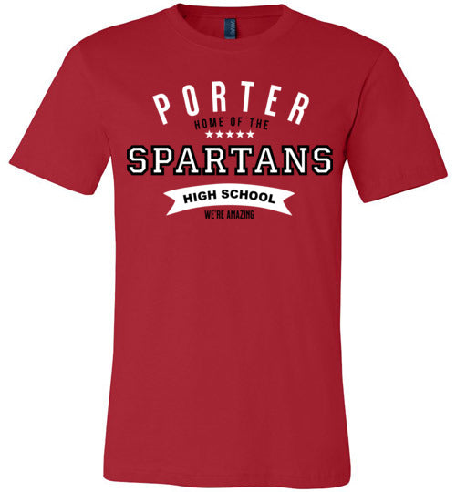 Porter Spartans Premium Red T-shirt - Design 96