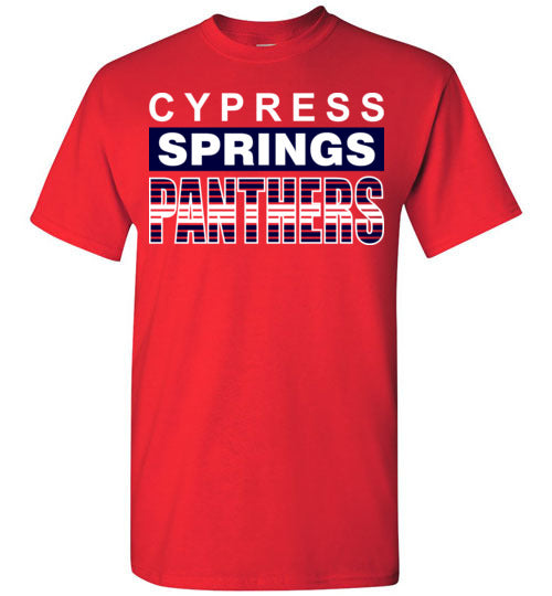 Cypress Springs High School Panthers Red  Unisex T-shirt 35