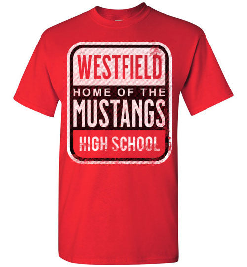 Westfield High School Mustangs Red Unisex T-shirt 01