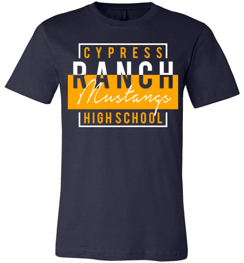 Cypress Ranch Mustangs Premium Navy T-shirt - Design 05