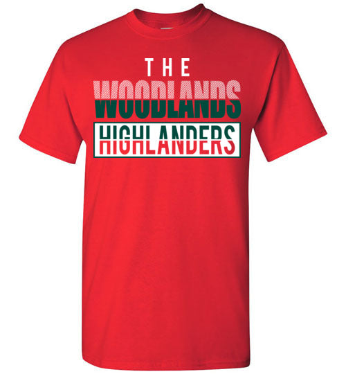 The Woodlands High School Highlanders Red Unisex T-shirt 31