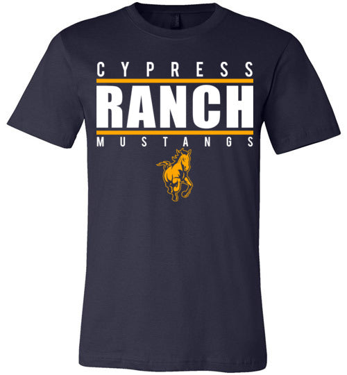 Cypress Ranch Mustangs Premium Navy T-shirt - Design 07