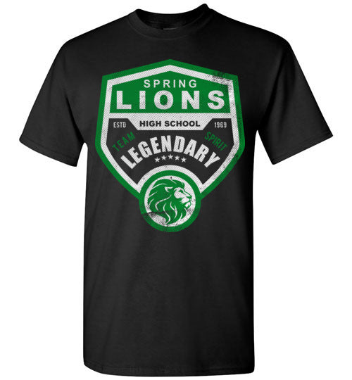 Spring High School Lions Black Unisex T-shirt 14