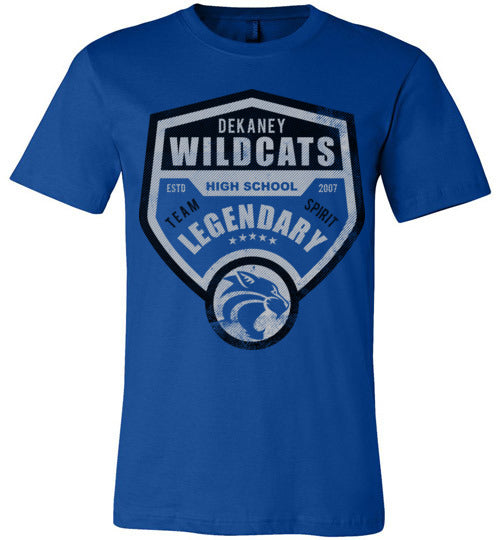 Dekaney Wildcats Premium Royal Blue T-shirt - Design 14