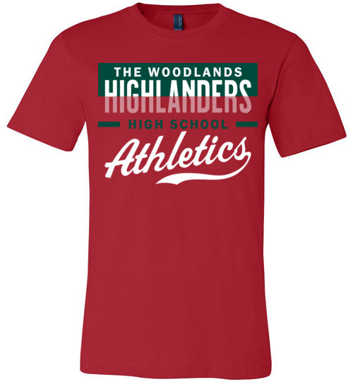 The Woodlands Highlanders Premium Red T-shirt - Design 48