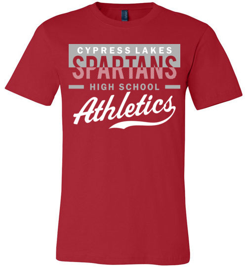 Cypress Lakes Spartans Premium Red T-shirt - Design 48