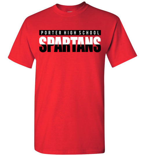 Porter High School Spartans Red Unisex T-shirt 25