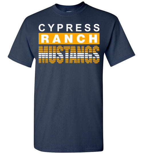 Cypress Ranch High School Mustangs Navy Unisex T-shirt 35