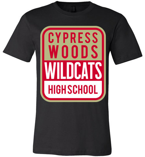 Cypress Woods Wildcats Premium Black T-shirt - Design 01