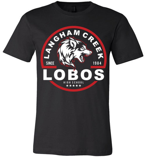 Langham Creek Lobos Premium Black T-shirt - Design 04