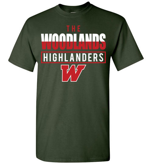 The Woodlands High School Highlanders Dark Green Unisex T-shirt 29