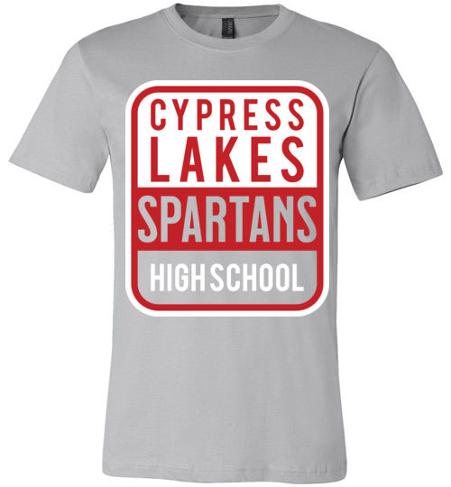 Cypress Lakes Spartans Premium Silver T-shirt - Design 01