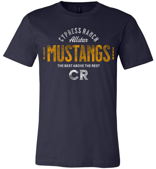 Cypress Ranch Mustangs Premium Navy T-shirt - Design 40