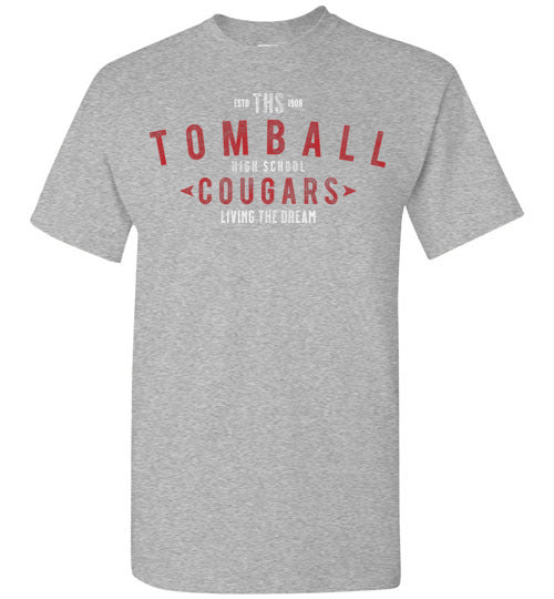 Tomball High School Cougars Sports Grey Unisex T-shirt 42