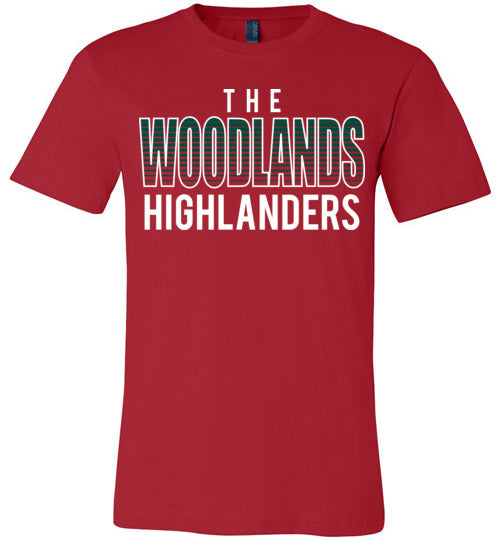 The Woodlands Highlanders Premium Red T-shirt - Design 24