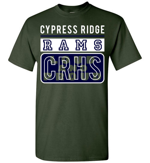 Cypress Ridge High School Rams Forest Green  Unisex T-shirt 86