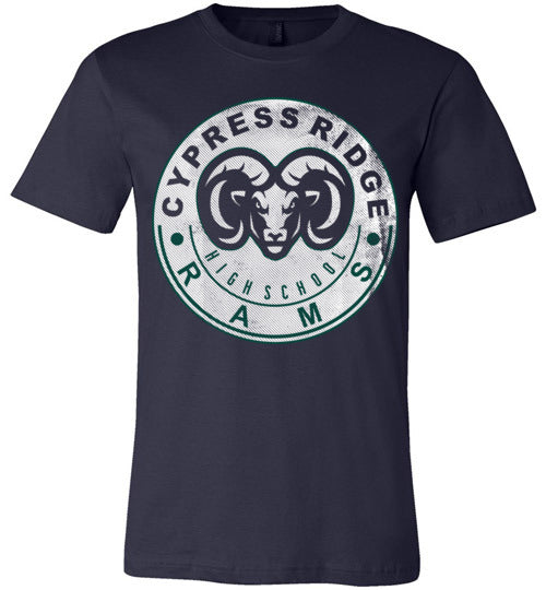 Cypress Ridge Rams Premium Navy T-shirt - Design 19