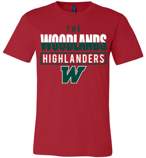 The Woodlands Highlanders Premium Red T-shirt - Design 29