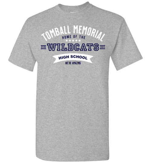 Tomball Memorial High School Wildcats Sports Grey Unisex T-shirt 96