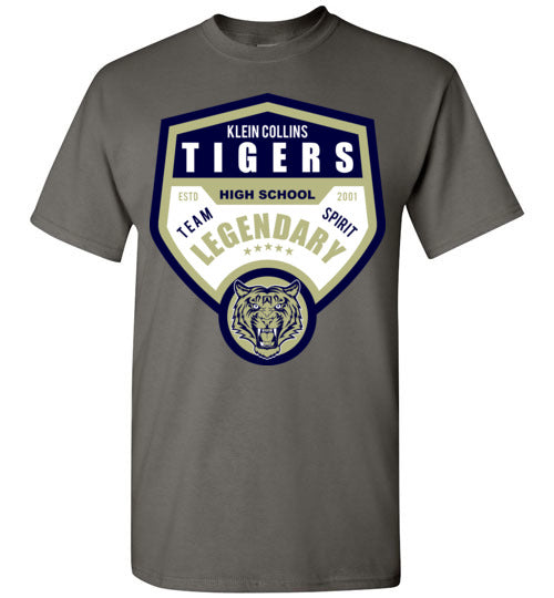 Klein Collins High School Tigers Charcoal Unisex T-shirt 14