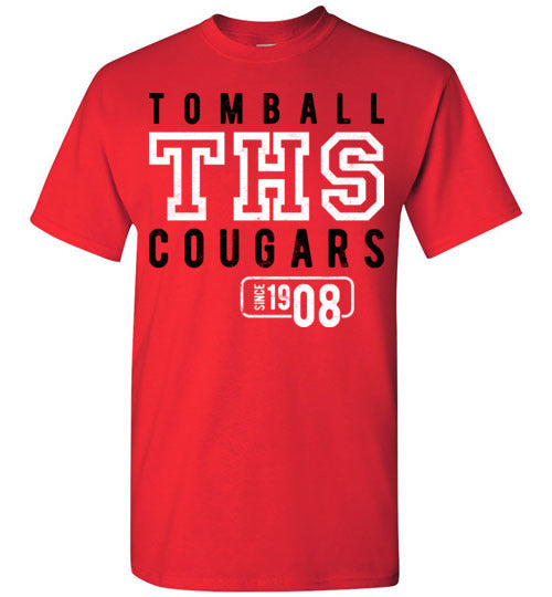 Tomball High School Cougars Red Unisex T-shirt 08