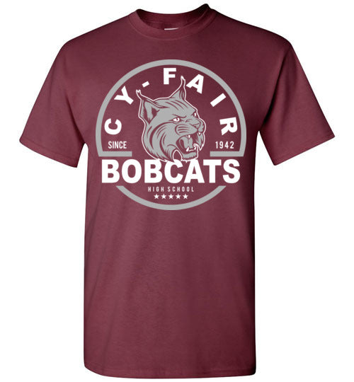 Cy-Fair High School Bobcats Maroon Unisex T-shirt 04