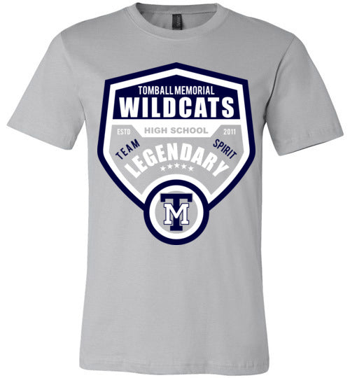 Tomball Memorial Wildcats Premium Silver T-shirt - Design 14