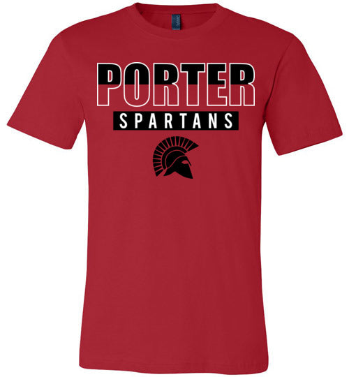 Porter Spartans Premium Red T-shirt - Design 23