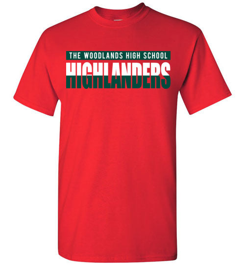 The Woodlands High School Highlanders Red Unisex T-shirt 25