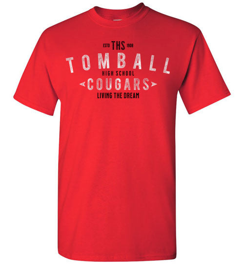 Tomball High School Cougars Red Unisex T-shirt 42