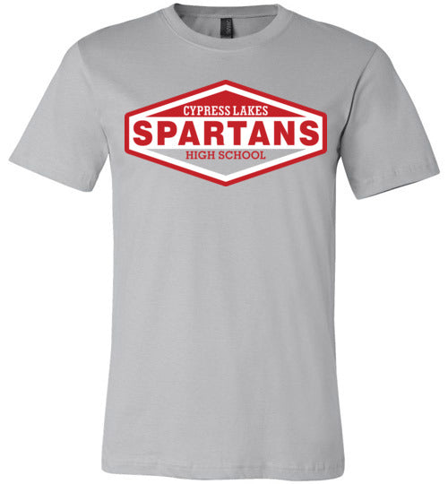 Cypress Lakes Spartans Premium Silver T-shirt - Design 09