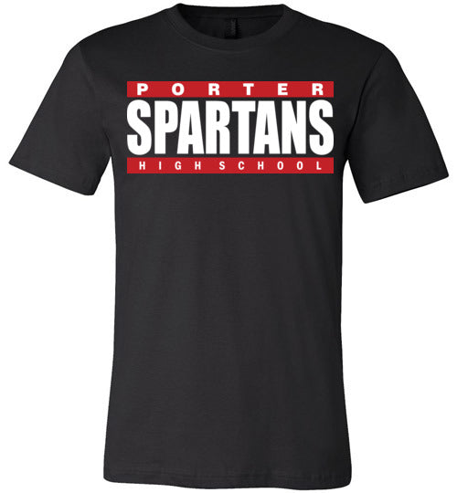 Porter Spartans Premium Black T-shirt - Design 98