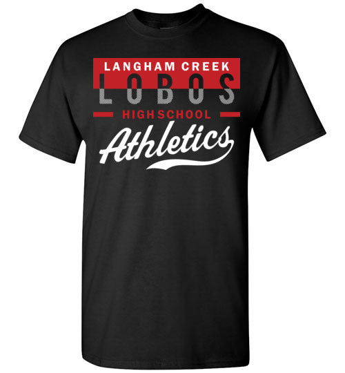 Langham Creek High School Lobos Black Unisex T-shirt 48