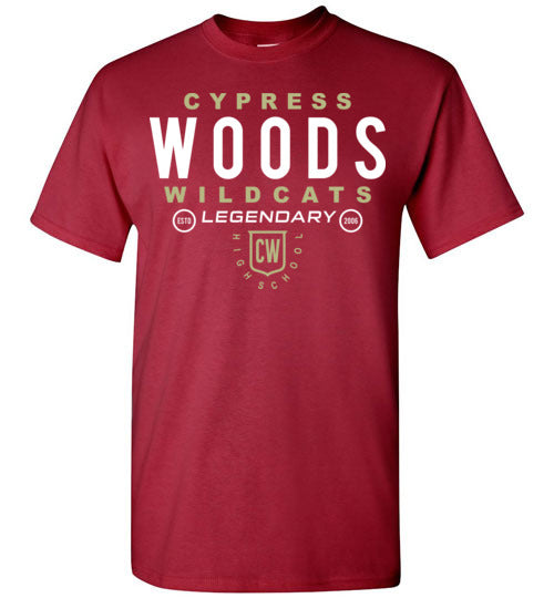 Cypress Woods High School Wildcats Deep Red Unisex T-shirt 03