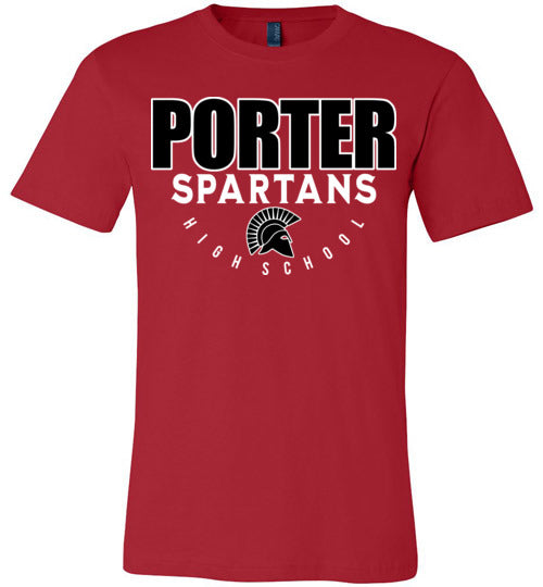 Porter Spartans Premium Red T-shirt - Design 12