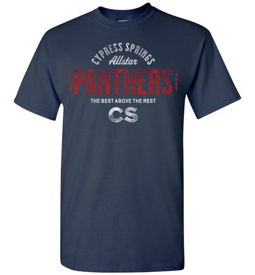 Cypress Springs High School Panthers Navy Unisex T-shirt 40