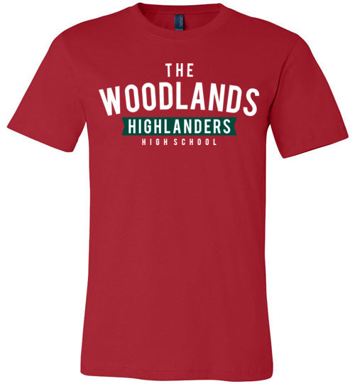 The Woodlands Highlanders Premium Red T-shirt - Design 21