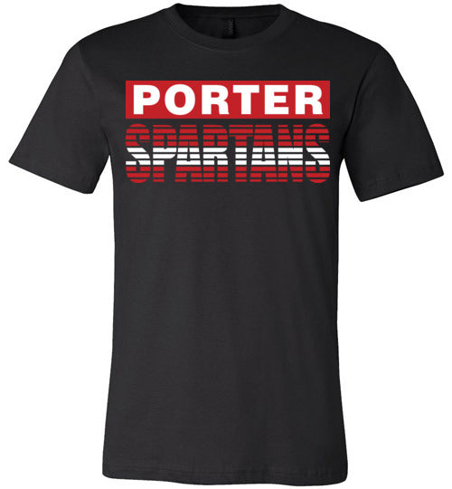 Porter Spartans Premium Black T-shirt - Design 35