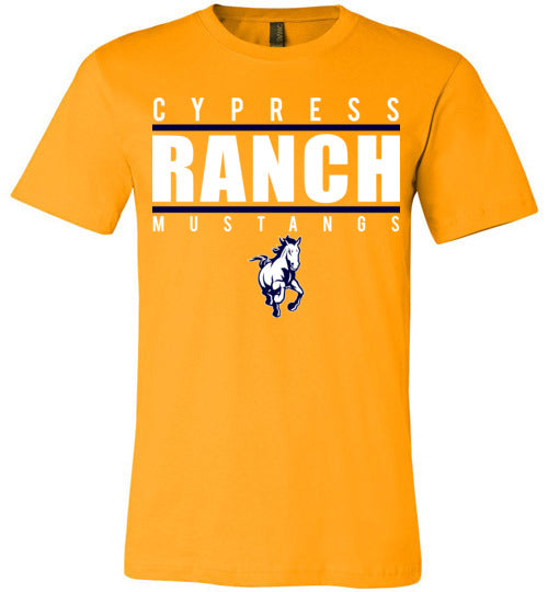 Cypress Ranch Mustangs Premium Gold T-shirt - Design 07