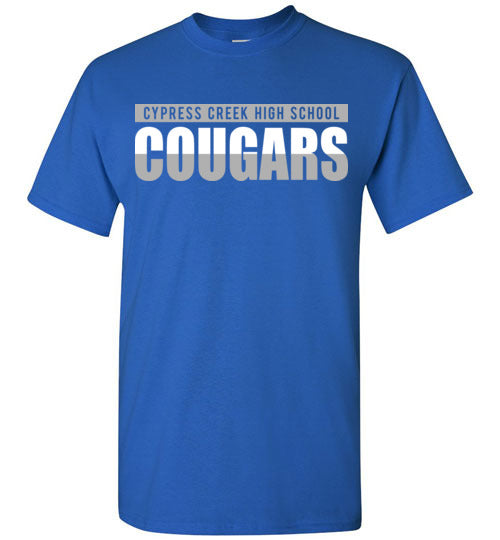 Cypress Creek High School Cougars Royal Blue Unisex T-shirt 25