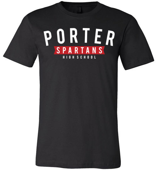 Porter Spartans Premium Black T-shirt - Design 21