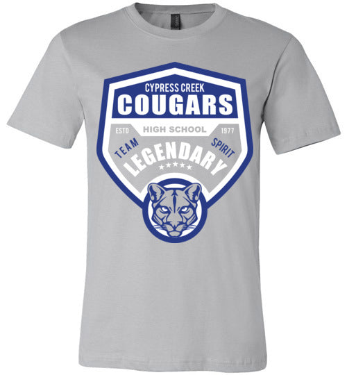 Cypress Creek Cougars Premium Silver T-shirt - Design 14